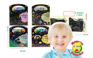 3452 *Maletín c/6 TARJETAS PIZARRÓN + Lápiz* (22x19.5 cm.) INDIVIDUAL - Imagen 3