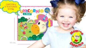 6294-6560 *TEXTURAS en CADA PÁGINA de Cartón UNICORNIO* (15x15 cm.) 10 Pág. - Imagen 2