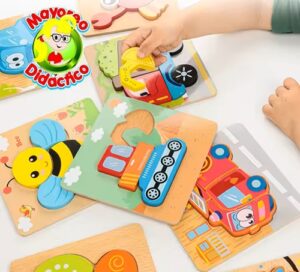 1142 *Rompecabezas Grueso d/Madera de 4 a 6 Piezas* (15x15 cm.) 12 Diferentes. - Imagen 3