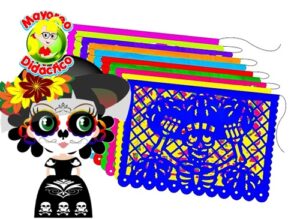 0002 *Enramada HORIZONTAL de PAPEL Día de Muertos* (50x35 cm.) 5 m. - Imagen 3