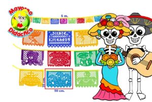 0004-10 *10 Enramadas Horizontales PLÁSTICAS DÍA DE MUERTOS* (50x35 cm.) 5 m. - Imagen 2