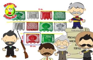 4424*Enramada PLÁSTICA Tri-Color Revolución Mexicana* (50x35 cm.) 5 m - Imagen 2