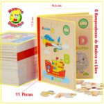 0165 *Rompecabezas Libro ABC de Madera* (14.5x17.5 cm.) 6Pág. de 11 Pcs. 5 Diferentes - Imagen 4