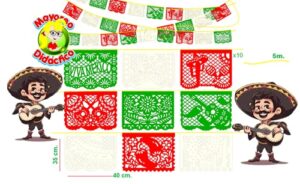 0-10 *BOLSA c/10 Enramadas PLÁSTICAS VERTICALES 10 Manteles SEPTIEMBRE* (35×40 cm.) 5 m - Imagen 2