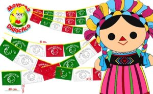 0-10 *BOLSA c/10 Enramadas PLÁSTICAS VERTICALES 10 Manteles SEPTIEMBRE* (35×40 cm.) 5 m - Imagen 3