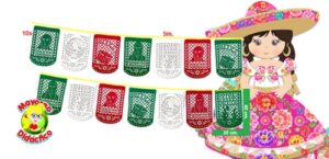 0-10 *BOLSA c/10 Enramadas PLÁSTICAS VERTICALES 10 Manteles SEPTIEMBRE* (35×40 cm.) 5 m - Imagen 4