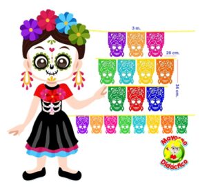 4345-10 *10 Enramadas de PAPEL Rostro de FRIDA* (20x34 cm.) 3m.