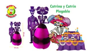 4431 *Pareja de CATRINES Plegables para Altares* (18x30 cm.) Individual. - Imagen 2