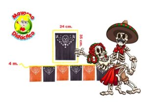 4426 *Enramada Flequitos Negros y Naranjas Día de Muertos* (24x35 cm.) 4 m. - Imagen 2