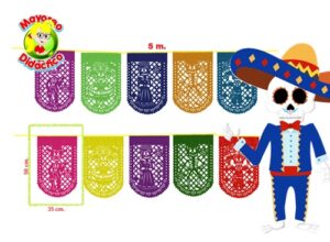 4430 *Enramada PLÁSTICA VERTICAL Día de Muertos* (35x50 cm.) 5 m - Imagen 2