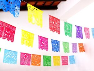 0004-5 *PAQUETE c/5 Enramadas Horizontales PLÁSTICAS DÍA DE MUERTOS* (50x35 cm.) 5 m - Imagen 2