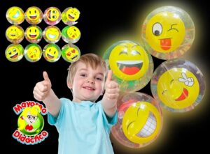 0010-12 *CAJA c/12 Pelotas de Agua LED Smiley Face* (6 cm.) - Imagen 3