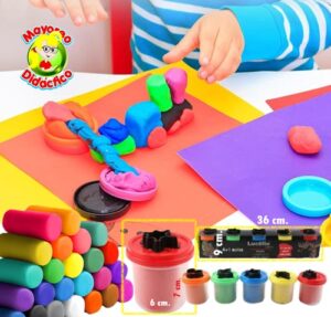 0014 *Plastilina en Botes c/Moldes* (36x9 cm.) 5 Pcs. - Imagen 2