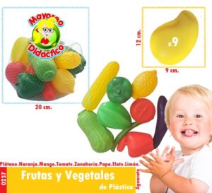 0237 *FRUTAS Y VEGETALES de Plástico e/Red* (20 cm.) 9 Piezas. - Imagen 2