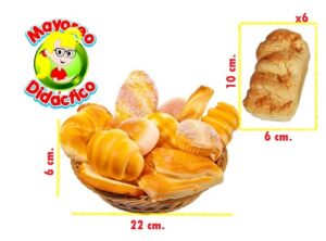1363 *Pan Plástico en Canasta* (22x6 cm.) Canasta+6 Panes. - Imagen 2