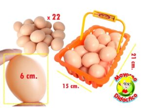 1387 *Huevo Rojo en CANASTA* (21x15 cm.) Canasta+22 Huevos. - Imagen 2