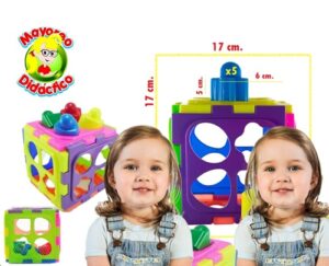 3635 *Cubo Plástico para Ensartar Figuras Geométricas* (17x17 cm.). - Imagen 2