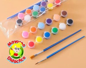 4439 *12 Acuarelas +2 Pinceles* (17x3 cm.) Individual. - Imagen 3