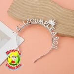 4447 *Diadema FELIZ CUMPLEAÑOS* (16.8x23 cm.) Playa/Oro INDIVIDUAL - Imagen 3