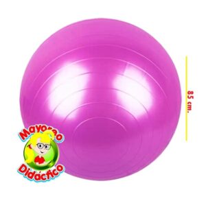 4476 *Pelota Líneas GIGANTE* (85 cm.) Plata y Rosa. - Imagen 4