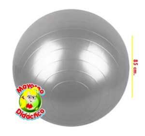 4476 *Pelota Líneas GIGANTE* (85 cm.) Plata y Rosa. - Imagen 3