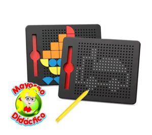 6466 *Tablero Magnético de Construcción y Dibujo* (23x18 cm.) +380 Cuentas Magnéticas +110 Encajes Geométricos - Imagen 4