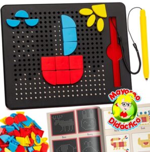 6466 *Tablero Magnético de Construcción y Dibujo* (23x18 cm.) +380 Cuentas Magnéticas +110 Encajes Geométricos - Imagen 5