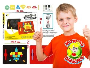 6466 *Tablero Magnético de Construcción y Dibujo* (23x18 cm.) +380 Cuentas Magnéticas +110 Encajes Geométricos - Imagen 2