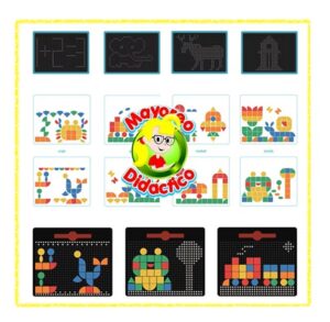 6466 *Tablero Magnético de Construcción y Dibujo* (23x18 cm.) +380 Cuentas Magnéticas +110 Encajes Geométricos - Imagen 7