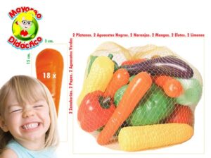 8975 *FRUTAS Y VEGETALES de Plástico en Red* (25 cm.) 18 Piezas. - Imagen 2