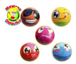 PCF-12  *PAQUETE c/12 Pelotas de Esponja MEDIANAS* (6 cm.) EXPRESIONES DE COLORES - Imagen 2
