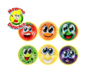 PCF-12  *PAQUETE c/12 Pelotas de Esponja MEDIANAS* (6 cm.) FRUTAS FELICES - Imagen 2