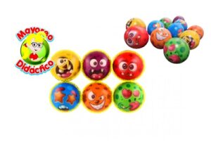 PCF-12  *PAQUETE c/12 Pelotas de Esponja MEDIANAS* (6 cm.) DIVERTIDAS DE COLORES - Imagen 2