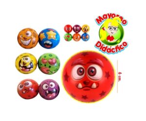 PCF-12  *PAQUETE c/12 Pelotas de Esponja MEDIANAS* (6 cm.) DIVERTIDAS DE COLORES - Imagen 3