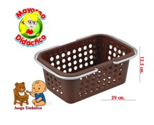 0698 *Canasta Plástica con Asas Círculos* (29x12.5 cm.) - Imagen 2