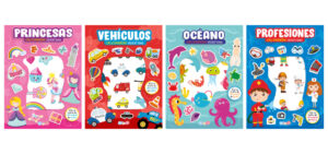 1450 *Stickers Divertidos Cuaderno de Ejercicios* (21x28 cm.) 20 Pág. 4 Diferentes.