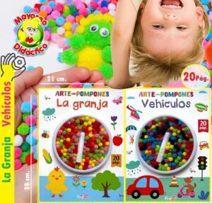 1733 *Arte Pompones* (21x28 cm.) 20 Pág.+Pompones+Pegamento. - Imagen 4