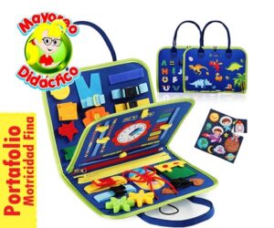 2474 *Portafolio Motricidad Fina c/Reloj* (22x25 cm.) Multi-Habilidades - Imagen 2