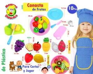 5595 *CANASTA con FRUTAS para CORTAR de Plástico* (20 cm.) 10Pcs. - Imagen 2