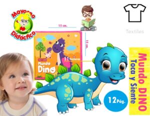 6959 *Toca y Siente DINOS* (15x15 cm.) 8 Pág. Textil. - Imagen 2