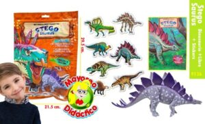 9129-9136 *Dinosaurio+Libro+Stickers* (21.5 x29.50 cm.) STEGO SAURUS - Imagen 2