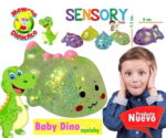 0396-12 *CAJA c/12 Dinos Bebés Gel Peso y Brillo* (5x10 cm.) 4 Colores Diferentes. - Imagen 2