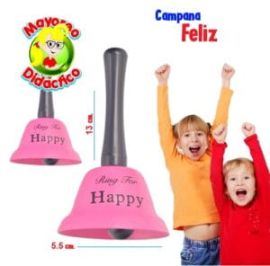 0676 *Campana Metálica* (5.5x13 cm.) Feliz - Imagen 2