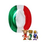 4489-12 *Bolsa c/12 Sombreros Plásticos Tri-Color* (22x29 cm.)