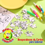 4250 *Rompecabezas d/Cartón de 16 Pcs. p/Colorear* (14x14 cm.) 3+5 Plumones. - Imagen 3