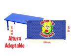 2306 *Mesa Rectangular AZUL Cubierta d/Madera Altura Ajustable Reforzada c/Acero* (180x60x 48 a 60 cm.) - Imagen 5