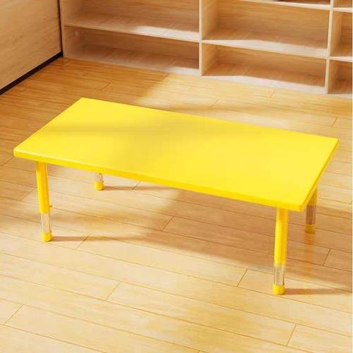 2306-amarillo-portada 2306 *Mesa Rectangular AMARILLA Cubierta d/Madera Altura Ajustable Reforzada c/Acero* (180x60x 48 a 60 cm.) - Imagen 1