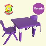 2603 *Mesa Cuadrada Cubierta d/Madera MORADA* (60x60x 48 a 60 cm.) Altura Adaptable - Imagen 7