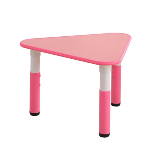 3002-ROSA-PORTADA 3002 *Mesa Triangular ROSA Cubierta d/Madera Altura Ajustable* (60x 48 a 60 cm.) - Imagen 1