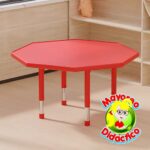 4201 *Mesa Hexagonal ROJA Cubierta d/Madera Altura Ajustable Reforzada c/Acero* 120x 48 a 60 cm.) - Imagen 3